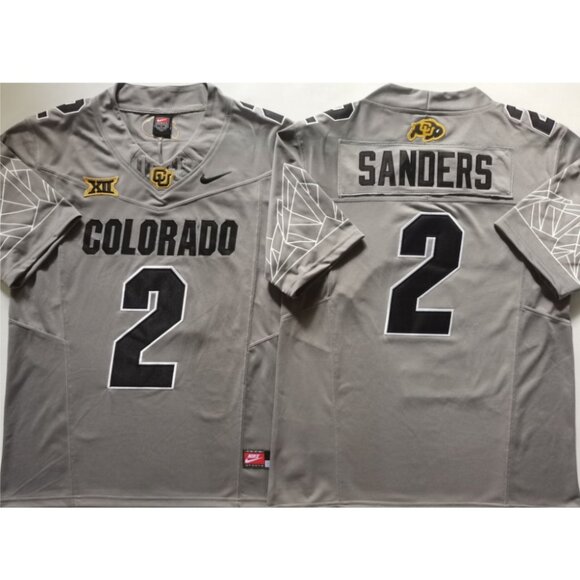 Mens Youths Kids Womens 2 Shedeur Sanders Gray Stitched 2 Jersey